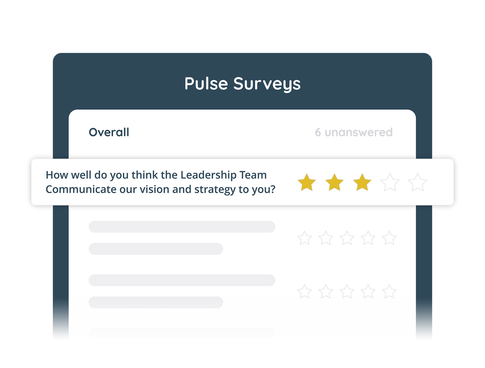 screenshot showing example of oak intranet pulse surveys