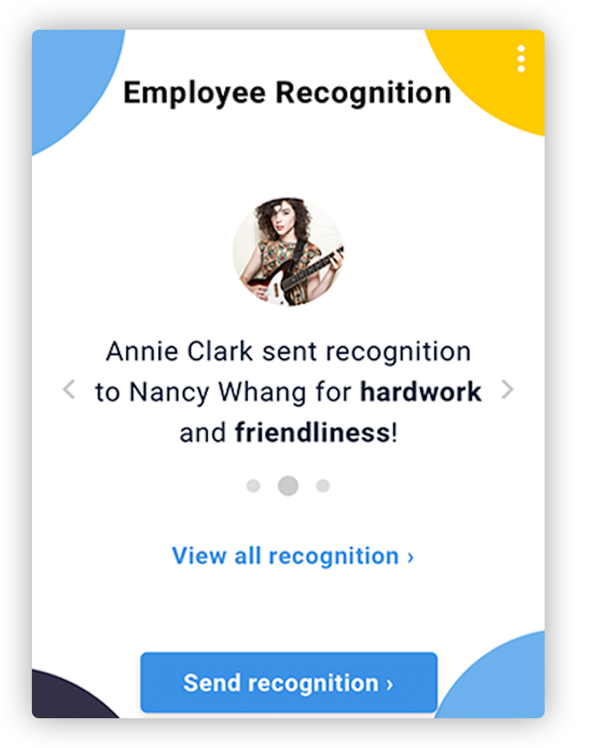 Oak Employee recognition feature
