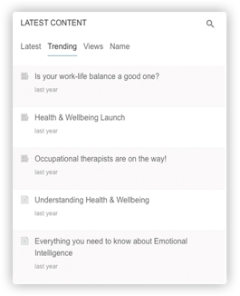 Trending content intranet feature