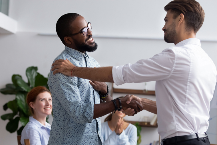 Showing an employee appreciation in the office