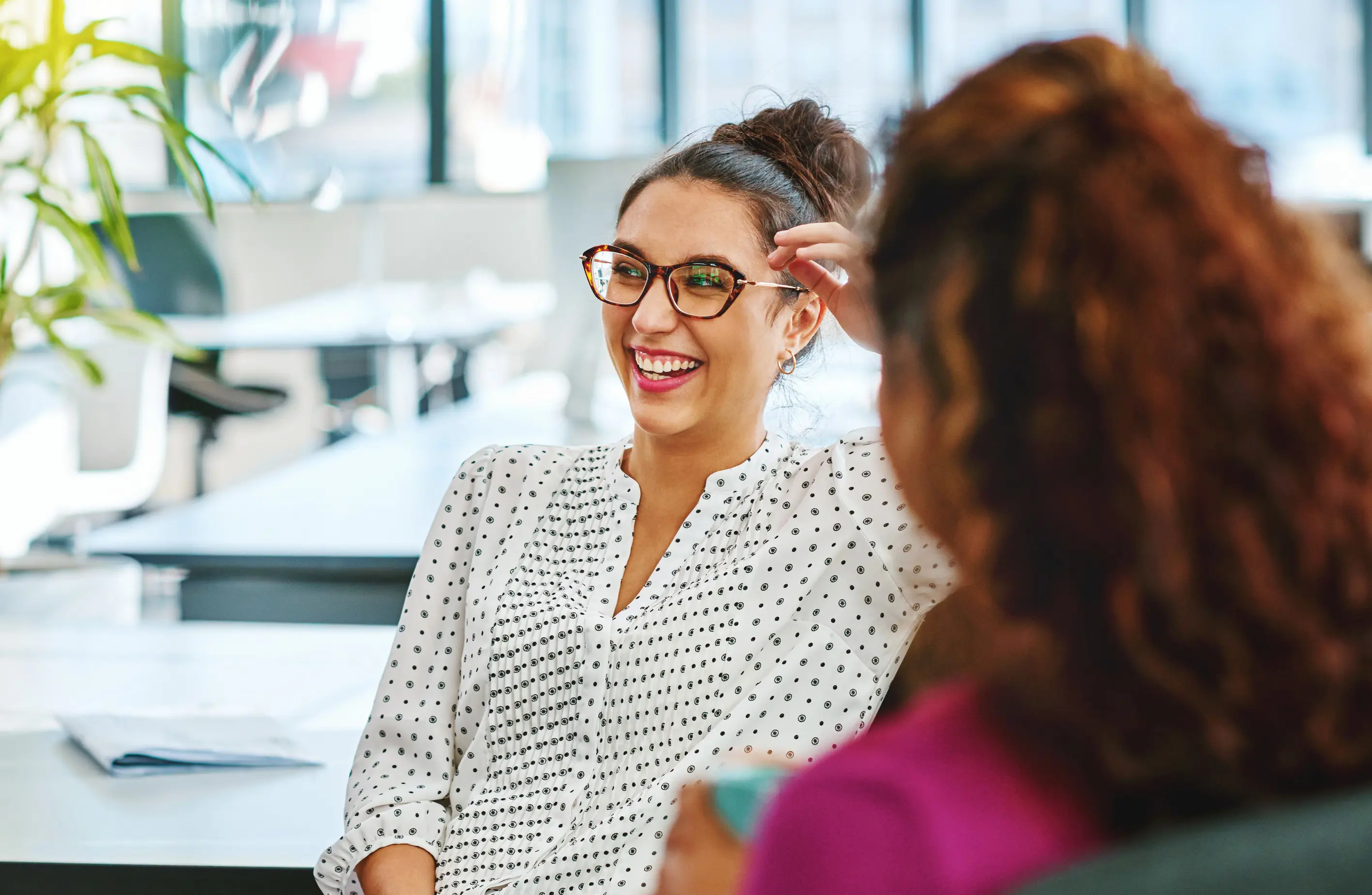 Woman discussing the importance of communication tools