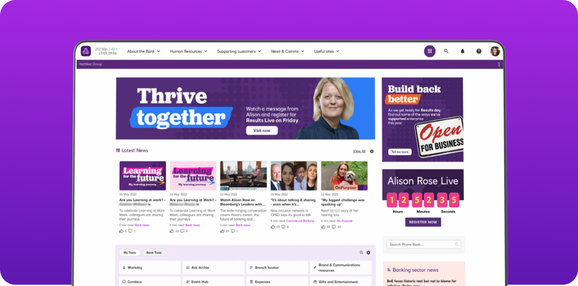 Corporate intranet example