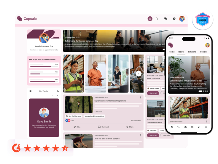 Voted #1 Intranet Software Solution - Oak Engage