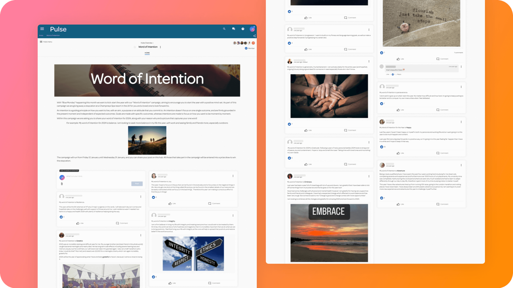Ascenti intranet Word of Intention campaign