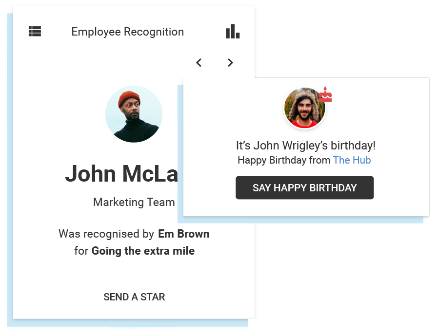 example of Oaks hub and employee recognition