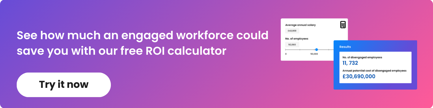 CTA to try out free employee engagement ROI calculator