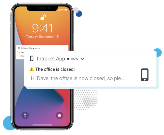 Image shows mobile app notification