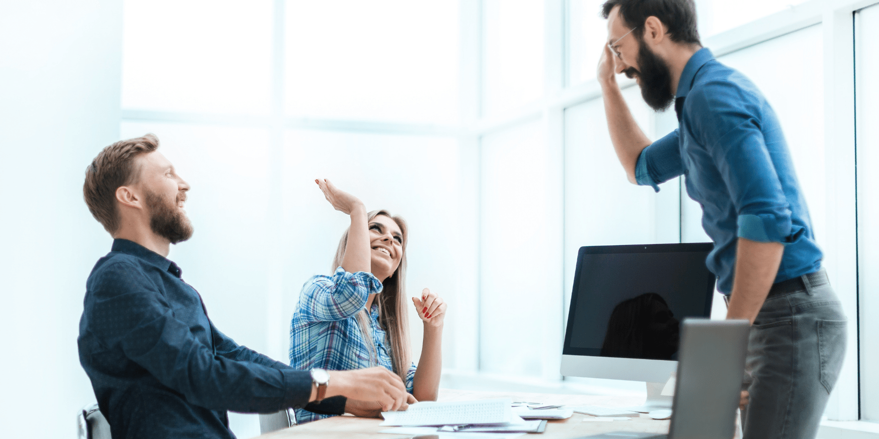 employees happy to be working together