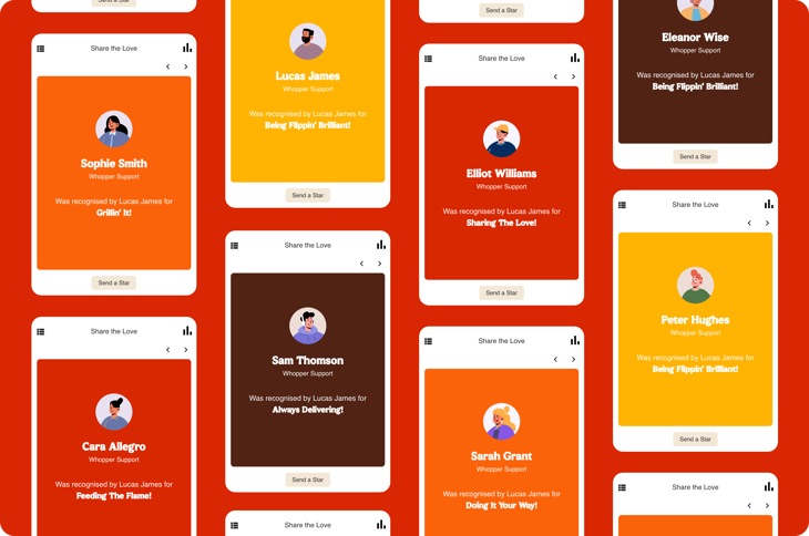 An image showing a number of mobile phones with recognition functionality on a company intranet