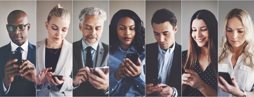 Employees connecting through their mobile devices