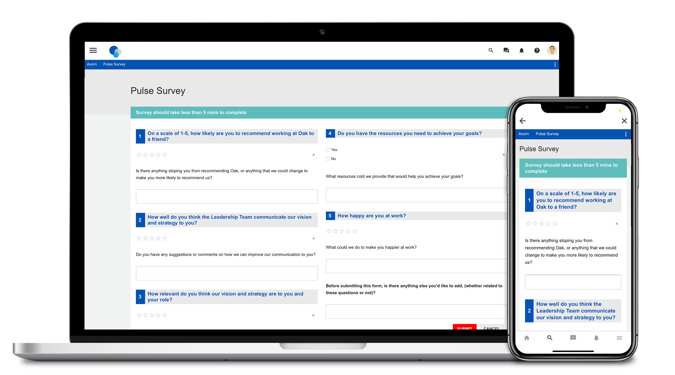 Pulse Surveys measuring employee engagement
